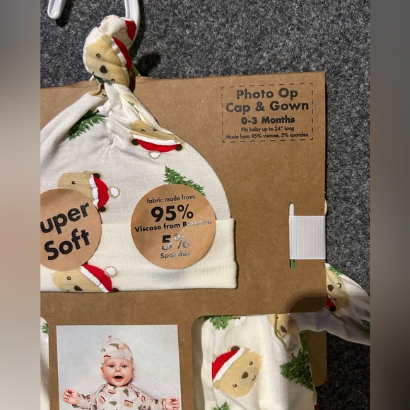 Baby Essentials Cream and Red Holiday One Piece - Picture 2 of 6